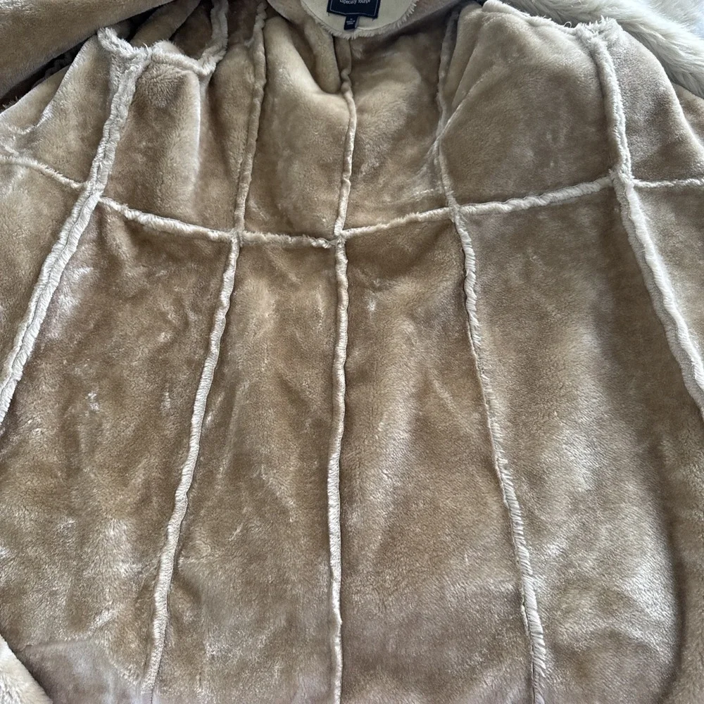 Luxe Penny Lane Trench Coat Women XL Faux Suede Fur Mobwife Glam Afghan‎ Y2K 90s